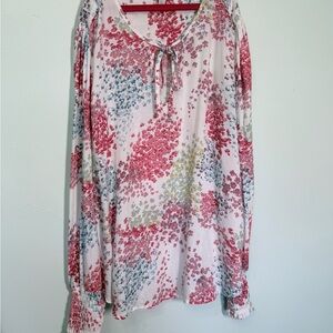 Lucky Brand Floral Blouse - Red, Blue, and Green